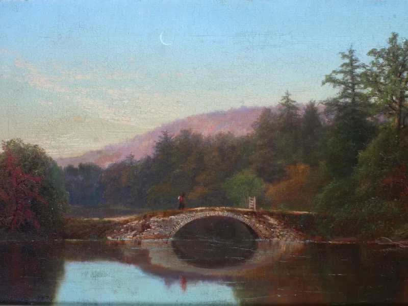 1846-John Douglas Woodward - Luna crescente sul ponte, 1870